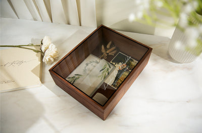 8x10 Shadow Box with Glass Lid (Design 2) - Couples Quirky Custom Message Memories Last Forever Gift For Boyfriend Girlfriend Husband Wife