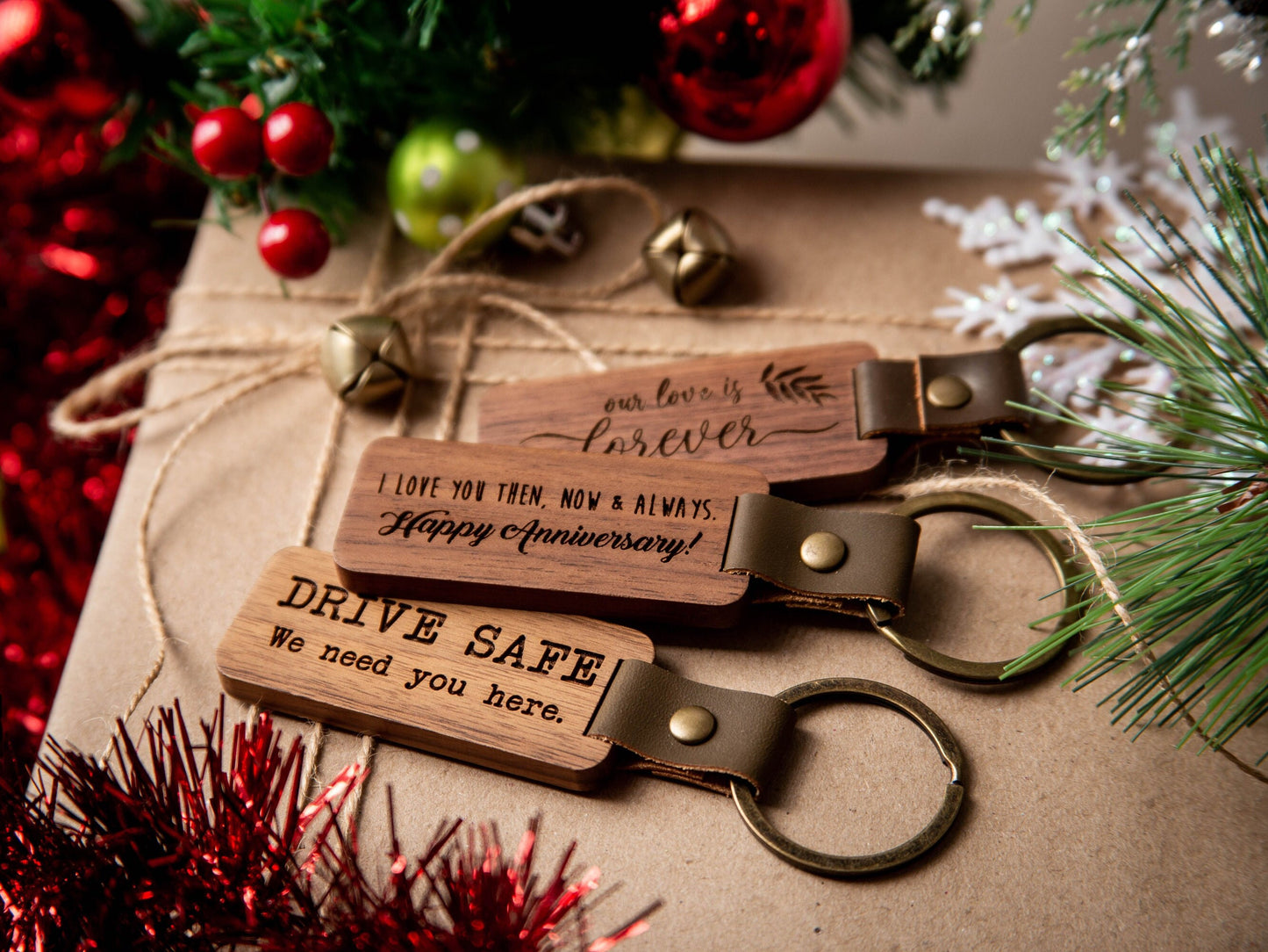 Wood Key Chain - You Have The Keys To My Heart Custom Engraved Rustic Keychain FOB for Anniversary Birthday Travel, Rental Cabin Keychain