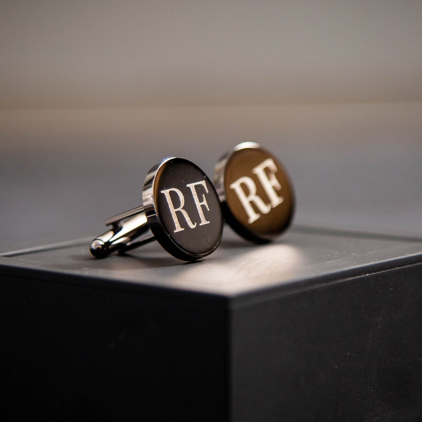Metal Cufflinks - Black Flip Box Optional, Wedding Day Cuff links Gift Groom Dad Groomsmen Father of Bride Groom, Handwritten Cufflinks