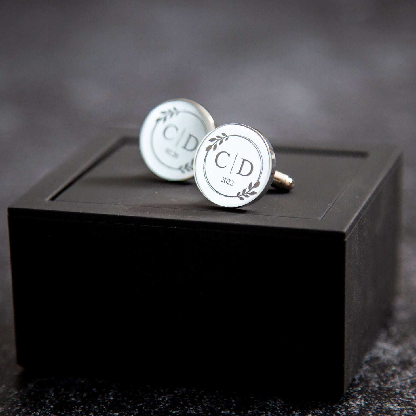 Metal Cufflinks - Black Flip Box Optional, Wedding Day Cuff links Gift Groom Dad Groomsmen Father of Bride Groom, Handwritten Cufflinks