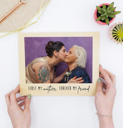 Your Photo Printed on Wood - Photo on Wood Canvas Mother's Day Gift for Mom from Daughter Picture Frame Wall Art for Grandma Bonus Mom Mama