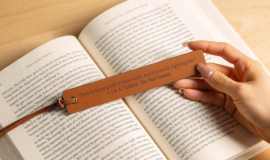 Engraved Leather Bookmark, Custom Favorite Quote Bookmark,  Leather Anniversary Gift, Book Lover Gift, Thoughtful College and Teacher Gift