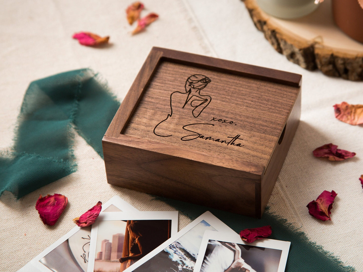 Boudoir Instax Print Wood Box - Polaroid Mini Film Boudoir Photo Album For Your Eyes Only Boyfriend Gift Naughty Sexy Gift for him