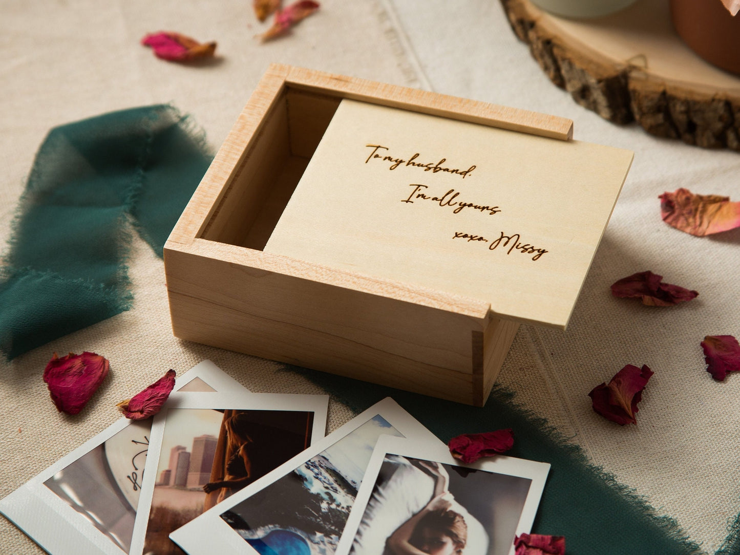Boudoir Instax Print Wood Box - Polaroid Mini Film Boudoir Photo Album For Your Eyes Only Boyfriend Gift Naughty Sexy Gift for him