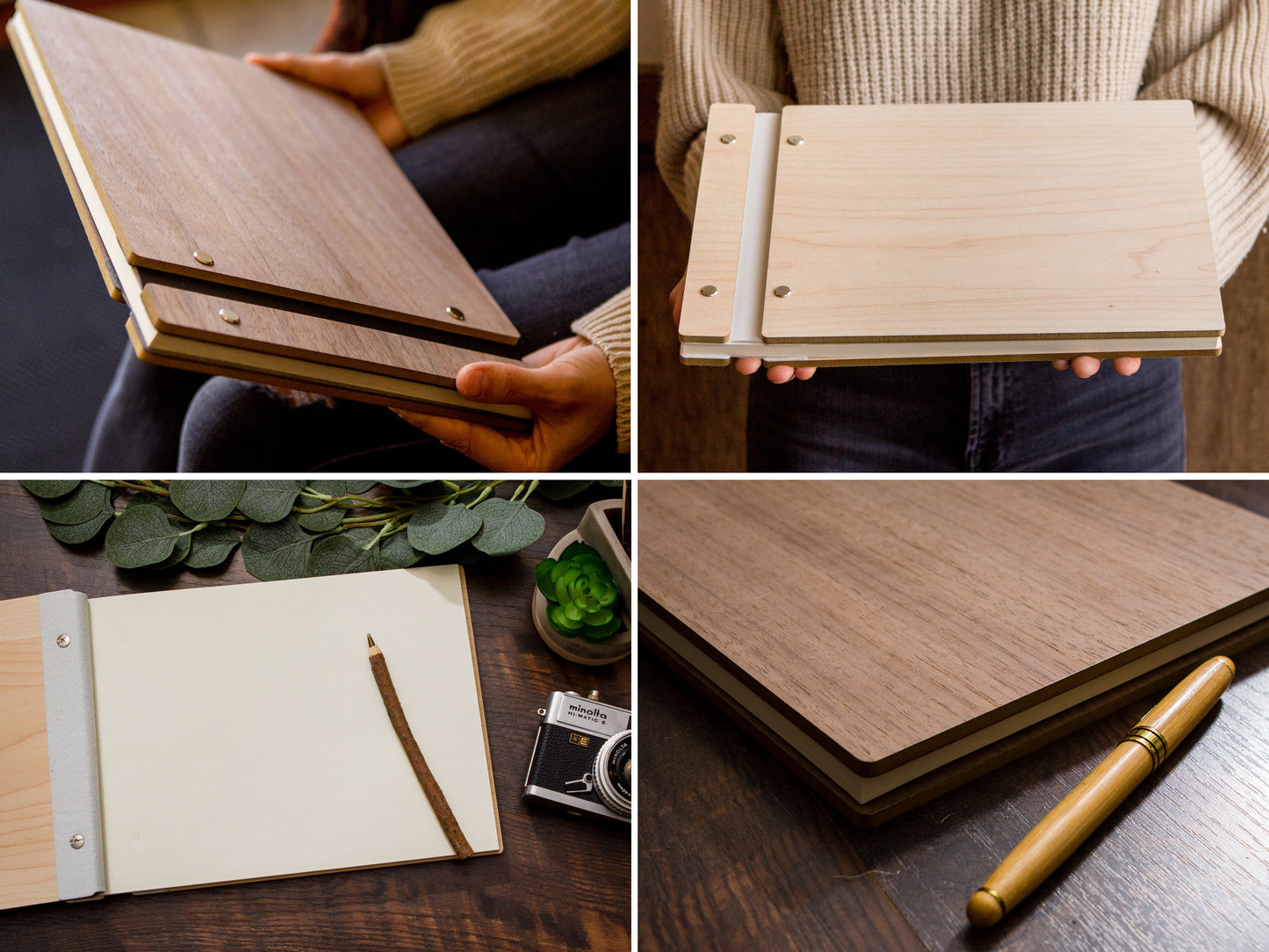 Engraved Premium Wood Guest Book with Tree Design - Vacation Airbnb Home Rental Essential Rustic Guest Journal Business Gift for Home Owners