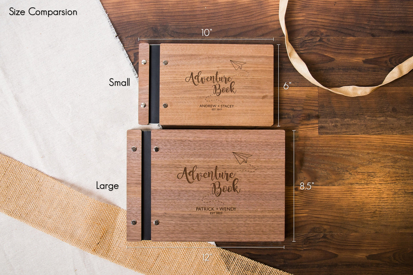 Engraved Premium Wood Guest Book with Tree Design - Vacation Airbnb Home Rental Essential Rustic Guest Journal Business Gift for Home Owners